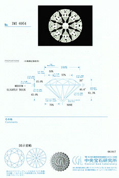 0.424ctダイヤモンド ルース D/SI1/3EX H&C