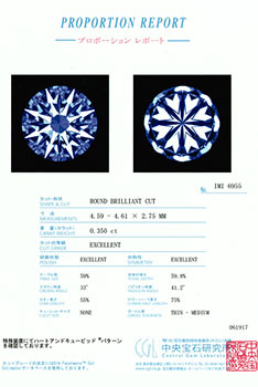 0.350ctダイヤモンド ルース D/VS1/3EX H&C