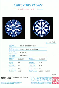 0.305ctダイヤモンド ルース F/VS2/3EX H&C