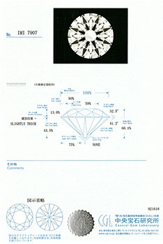 0.257ctダイヤモンド ルース G/SI1/3EX H&C
