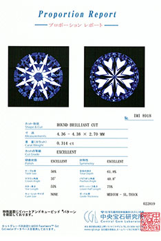 0.314ctダイヤモンド ルース E/VVS2/3EX H&C