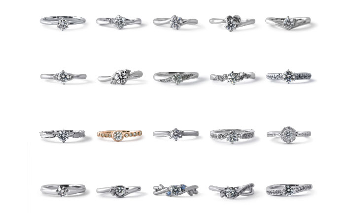 婚約指輪デザインセミオーダーもフルオーダーメイドもご自由にご選択いただけます。
