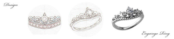 婚約指輪のデザイン画