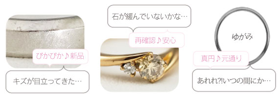 婚約指輪、結婚指輪のメンテナンスポイント
