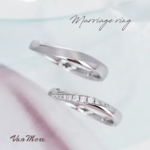 メレダイヤモンドが大きめの結婚指輪