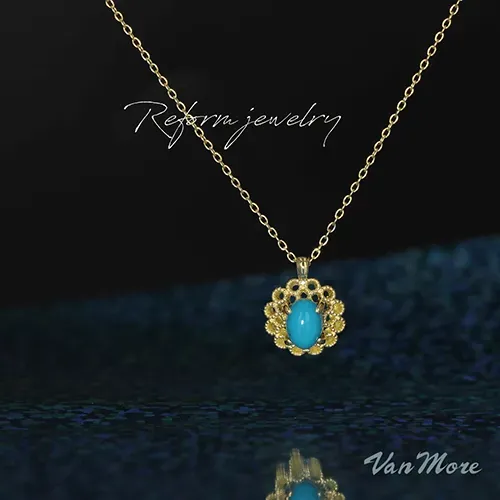 K1８トルコ石ネックレス