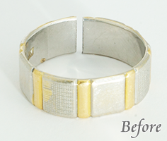 プラチナとK18リングロウづけ修理