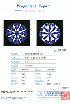 0.121ctダイヤモンド ルース D/VVS1/3EX H&C