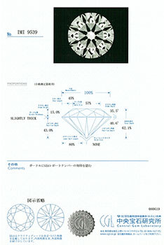 0.304ctダイヤモンド ルース D/VVS1/3EX H&C